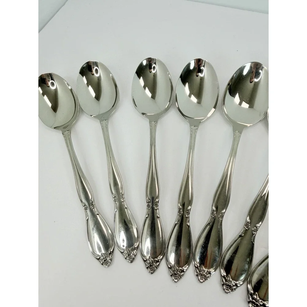 Oneida CHATEAU Set of 8 Soup Spoons Stainless Flatware Replacements Crafting